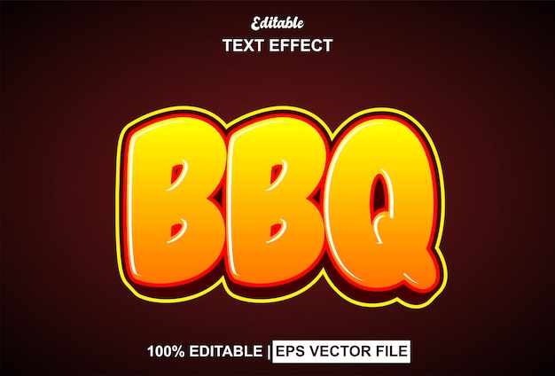 BBQ text effect with 3d style and editable