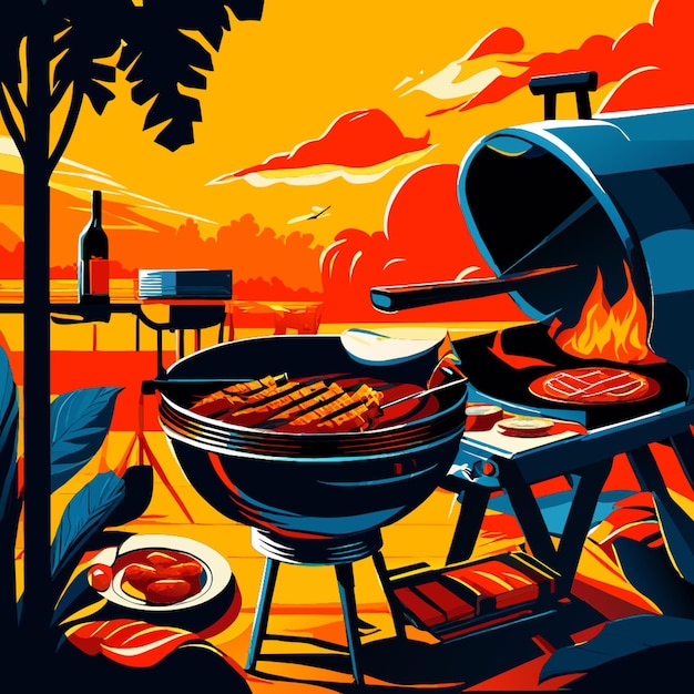 Vector bbq vector illustration