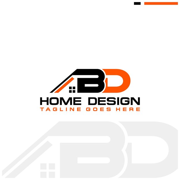 Vector bd initial home or real estate logo vector design