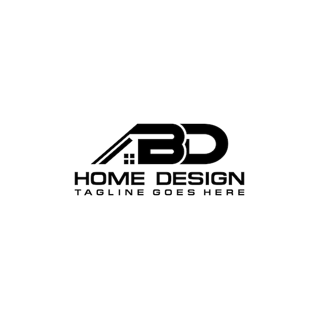 Vector bd initial home or real estate logo vector design