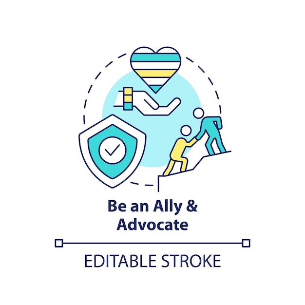 Be ally and advocate concept icon