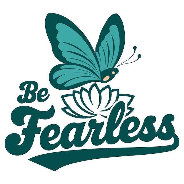 Be Fearless Butterfly and Lotus Logo Design