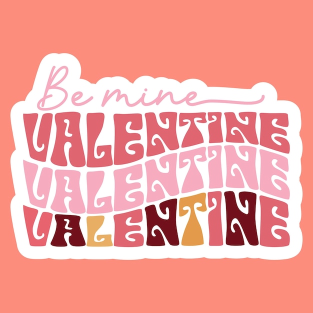 Vector be mine valentine retro stickers design