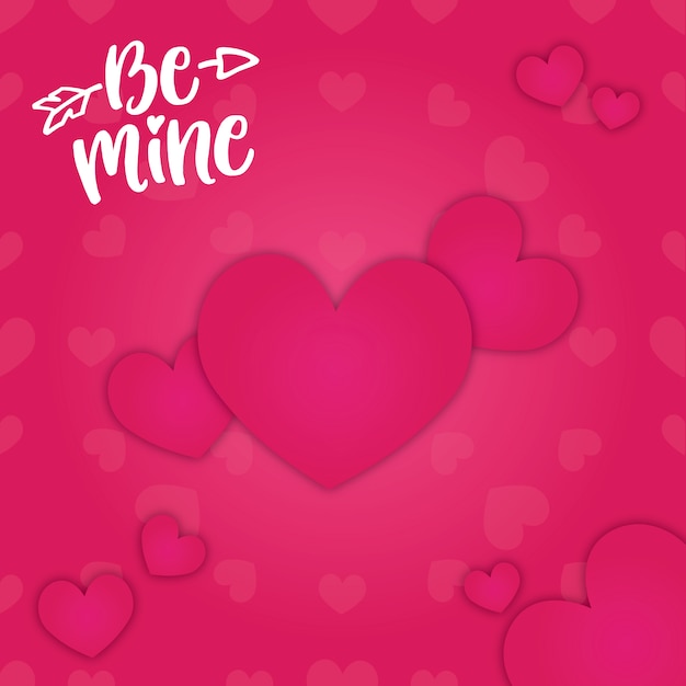 Be Mine Valines Day Background Hearts