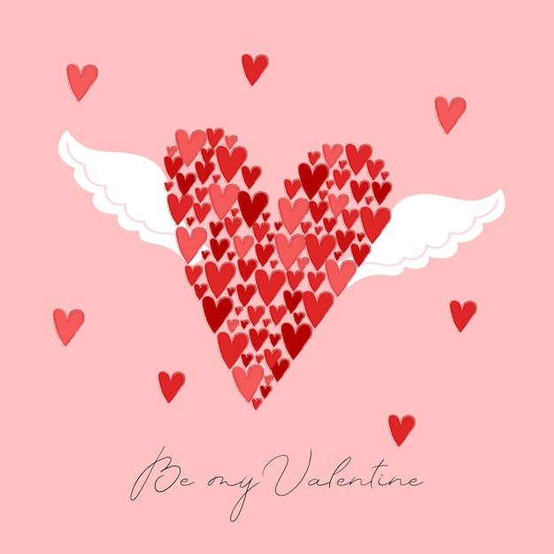 Be my valentines hears and wings