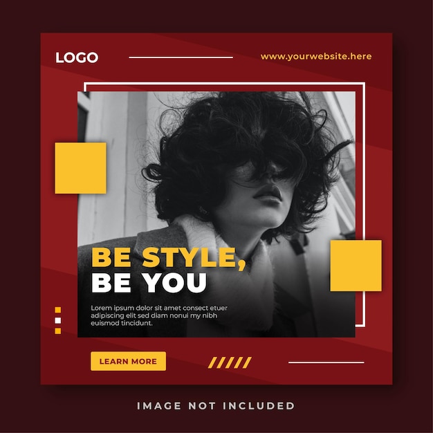 Be style be you square banner social media template