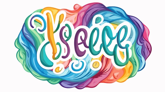 Vector be yourself hand drawn rainbow quote