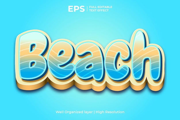 Beach 3d editable text effect