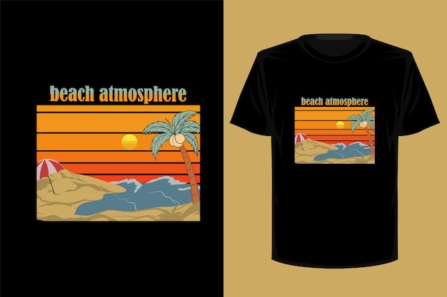 Beach atmosphere retro vintage t shirt design