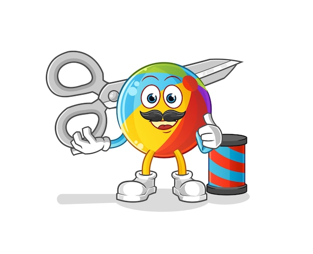 Beach ball barber cartoon. cartoon mascot vector