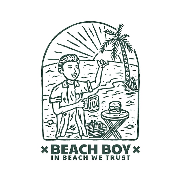 Beach Boy TShirt Illustration