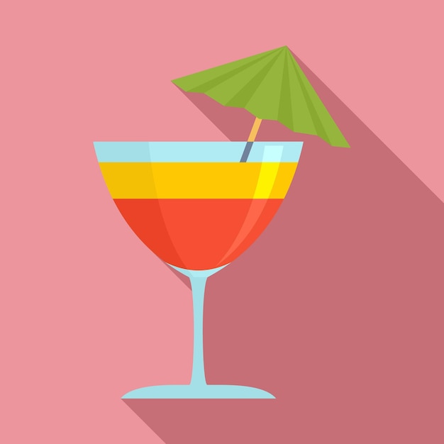 Beach cocktail icon Flat illustration of beach cocktail vector icon for web design