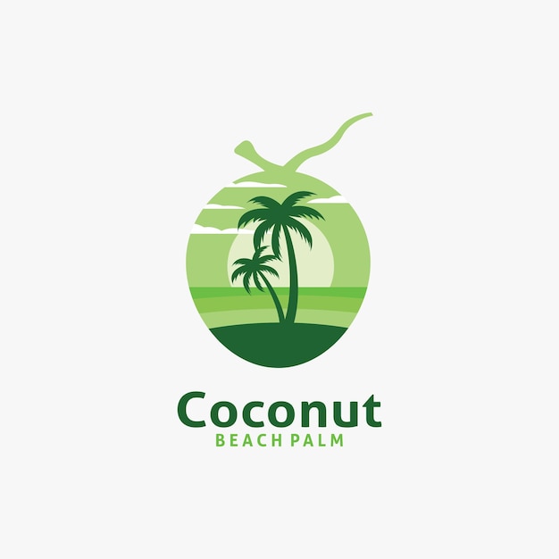 Beach coconut logo design