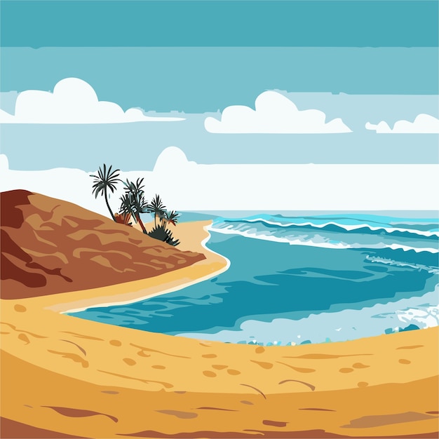 Beach and desert vector 1