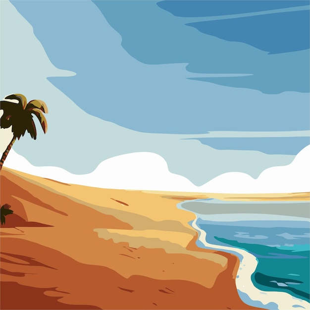 Beach and desert vector 7