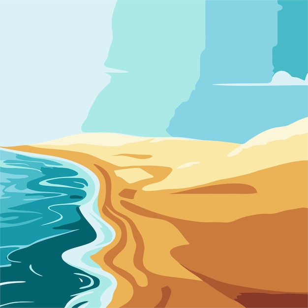 Beach and desert vector 9