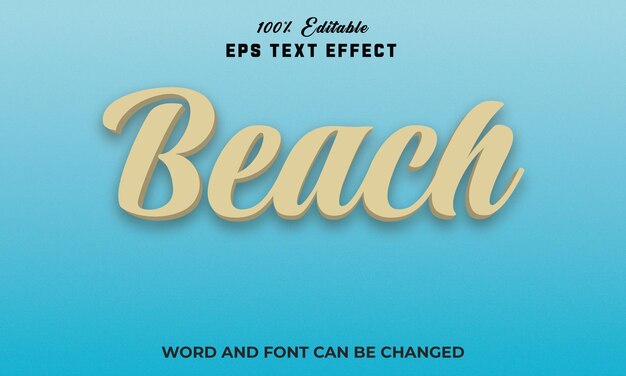 Beach Editable 3d Text Effect Style Premium