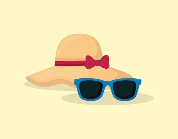 beach hat and sunglasses 