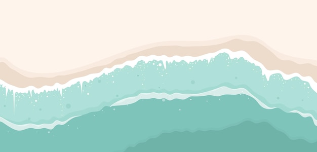 Vector beach horizontal coastline banner background of summer time and summer vibes background