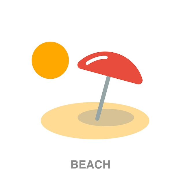 Beach illustration on transparent background