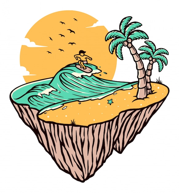 Beach island illustration