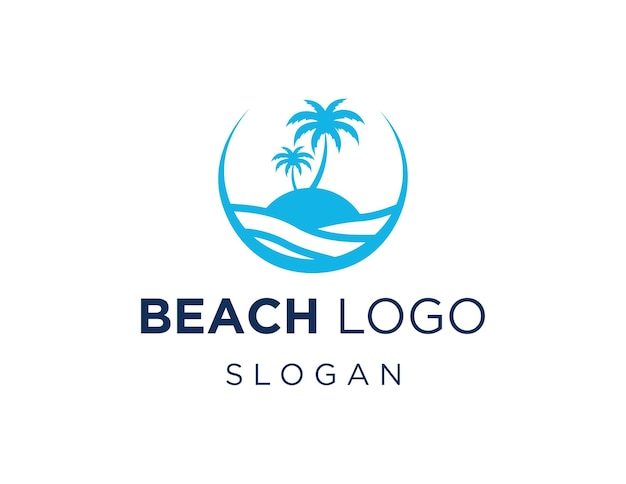 Beach Logo design created using the Corel Draw 2018 application with a white background