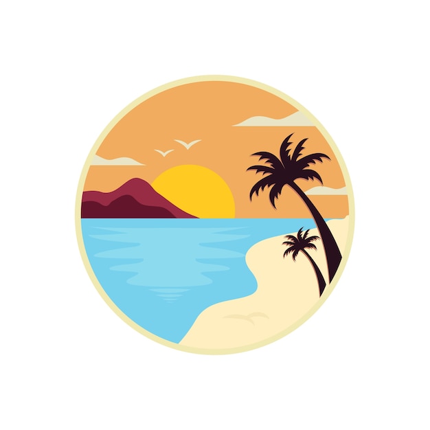 Beach logo design template