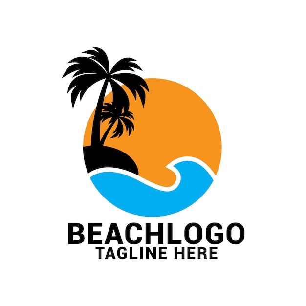 Beach logo design vector