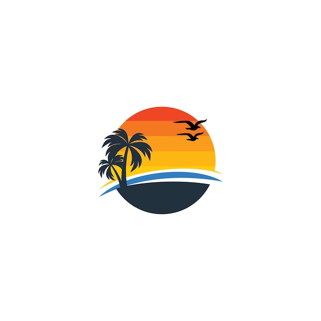 Beach logo design vector