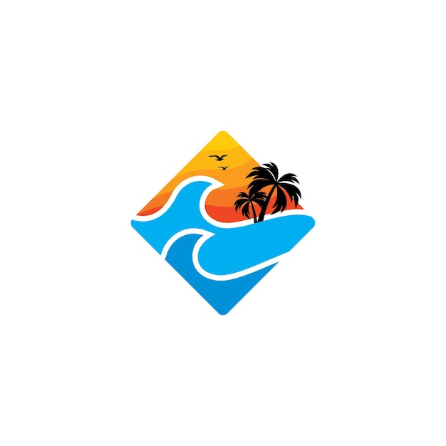 Beach logo design vector