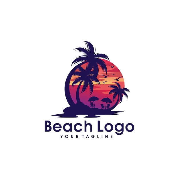 Beach logo vector template