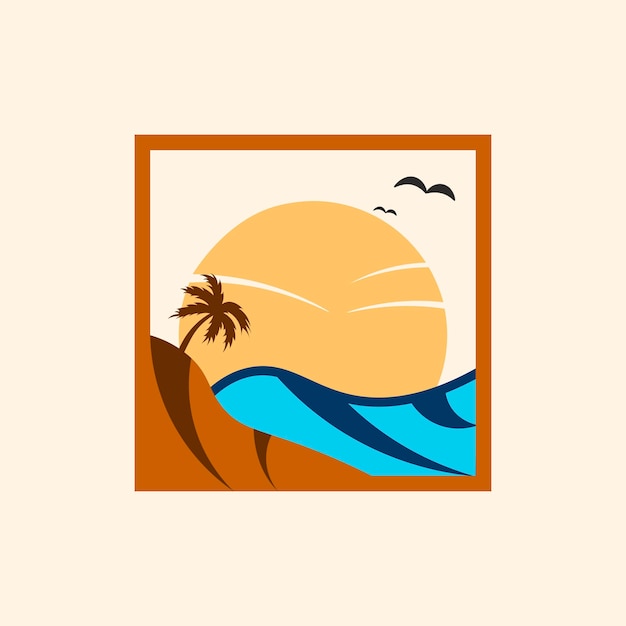 Beach simple logo design element