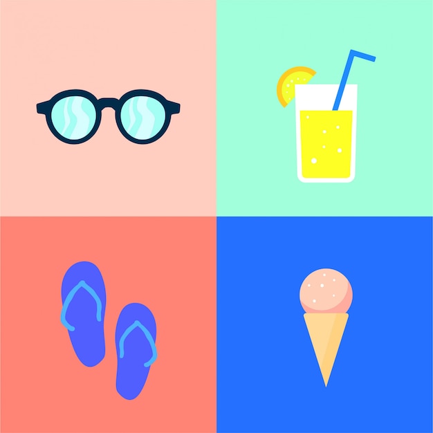 Beach summer flat icon