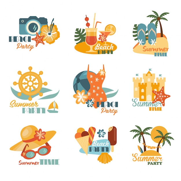 Beach And Summer logo Set