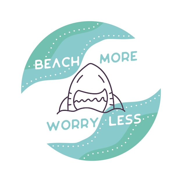 Beach summer signs quote design beach more worry less holiday typography label and badge stock