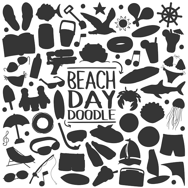 Beach Summer Silhouette Vector Clip Art