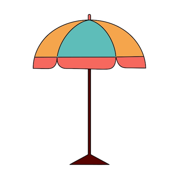 Beach summer umbrella. Simple illustration isolated on white background. Summer icon