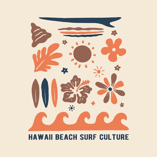 Beach Surf Culture Logo Vector Illustration