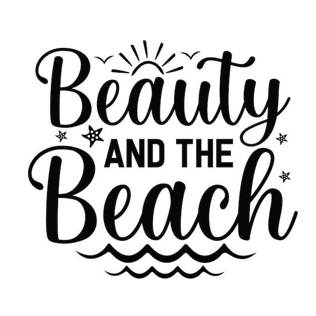 Beach svg typography design