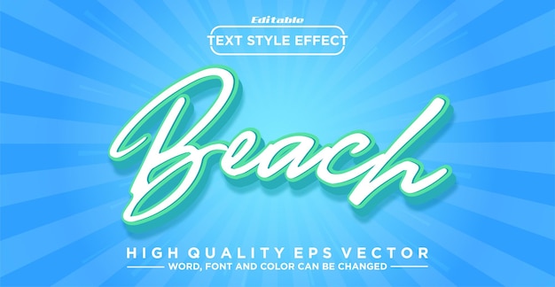 Beach text style effect editable