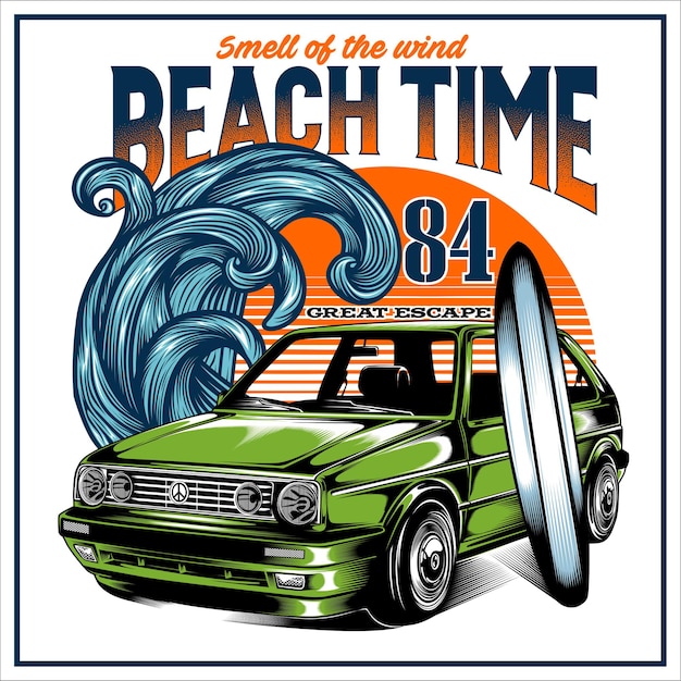 Beach times label