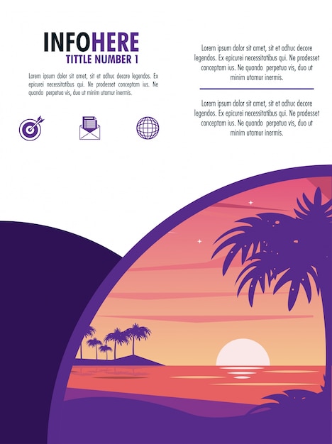 Beach and travel brochure infographic 