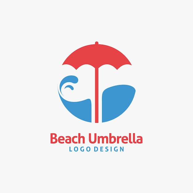 Beach umbrella logo design