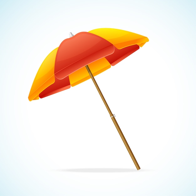  Beach Umbrella Red Yellow isolated on a white background.