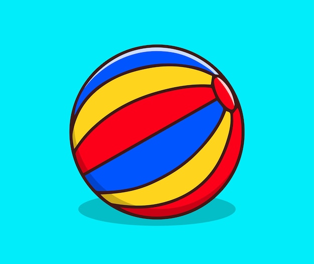 Beach volleyball Hand drawing  colorful ball vector illustration