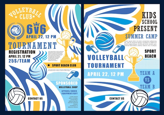 Beach volleyball sport balls and trophy cup