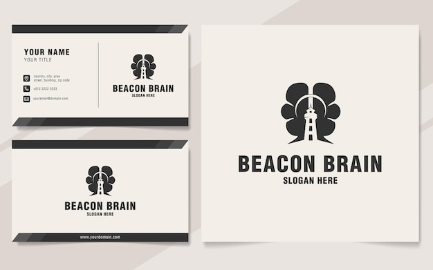 Beacon brain logo template on monogram style