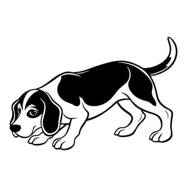 Beagle Crouching Svg