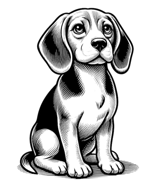 Beagle Dog coloring pages vector art and illustration