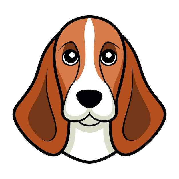 Vector beagle dog head vector illustration